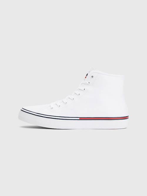 Muške Tommy Hilfiger Essential Mid-Top Patike Bela | TH827ZUC