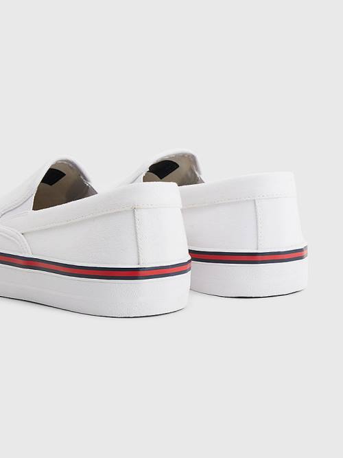 Muške Tommy Hilfiger Essential Signature Slip-On Patike Bela | TH507KDQ