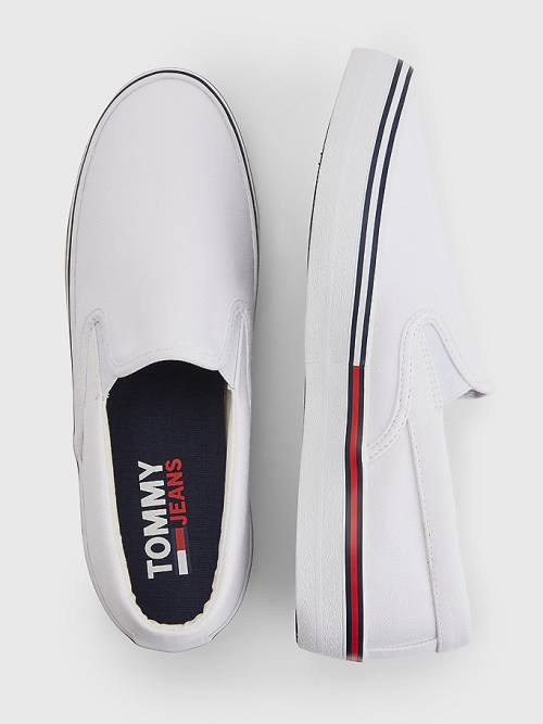 Muške Tommy Hilfiger Essential Signature Slip-On Patike Bela | TH507KDQ