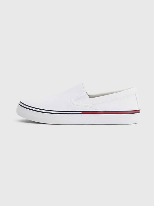 Muške Tommy Hilfiger Essential Signature Slip-On Patike Bela | TH507KDQ