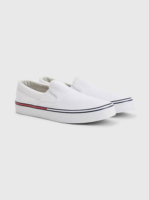 Muške Tommy Hilfiger Essential Signature Slip-On Patike Bela | TH507KDQ