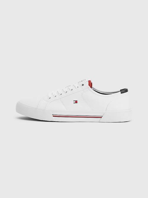 Muške Tommy Hilfiger Essential Signature Canvas Patike Bela | TH537BGV