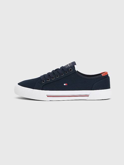 Muške Tommy Hilfiger Essential Signature Canvas Patike Plava | TH769JYU