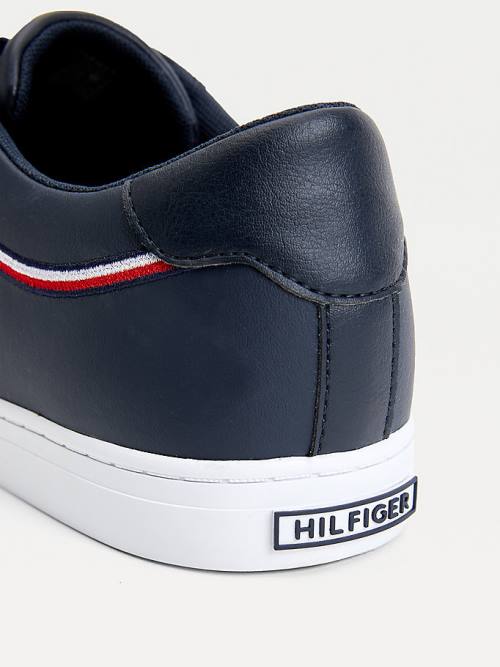 Muške Tommy Hilfiger Essential Signature Detail Leather Patike Plava | TH903UHB