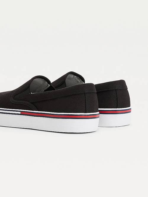 Muške Tommy Hilfiger Essential Signature Slip-On Patike Crna | TH915PAB