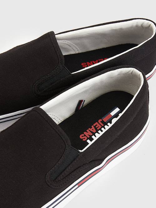 Muške Tommy Hilfiger Essential Signature Slip-On Patike Crna | TH915PAB