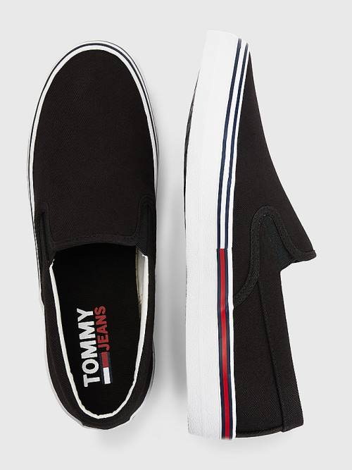 Muške Tommy Hilfiger Essential Signature Slip-On Patike Crna | TH915PAB