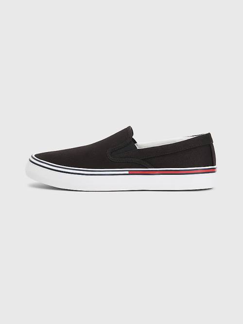 Muške Tommy Hilfiger Essential Signature Slip-On Patike Crna | TH915PAB