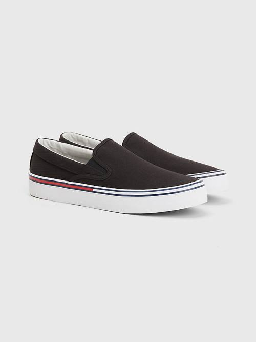 Muške Tommy Hilfiger Essential Signature Slip-On Patike Crna | TH915PAB