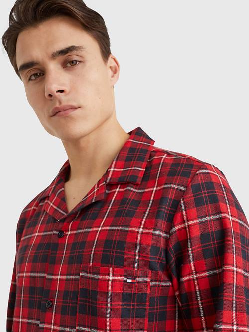 Muške Tommy Hilfiger Exclusive Flannel Shirt And Trousers Set Pidžama Crveni | TH847IDE