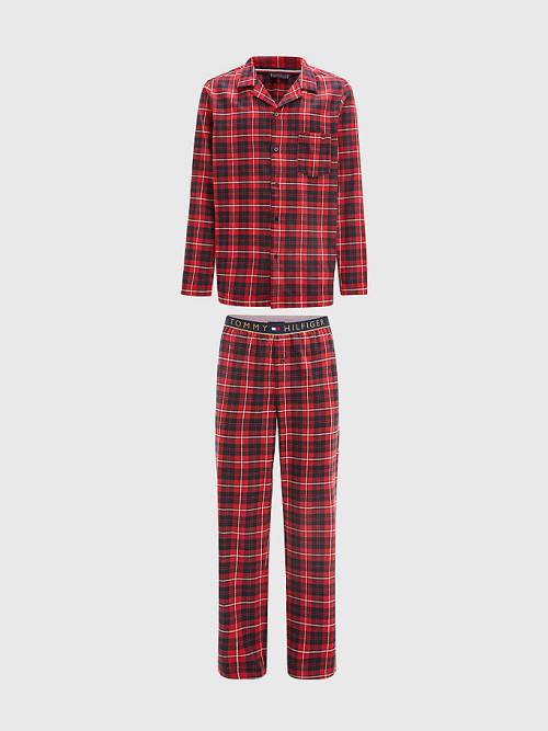 Muške Tommy Hilfiger Exclusive Flannel Shirt And Trousers Set Pidžama Crveni | TH847IDE