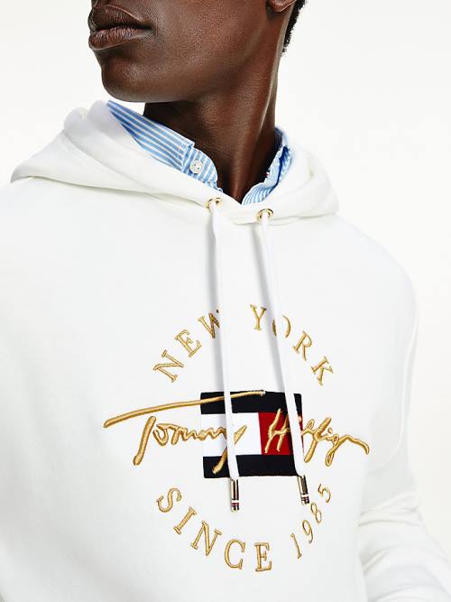 Muške Tommy Hilfiger Exclusive Icons Duks Hoodie Bela | TH912FDV