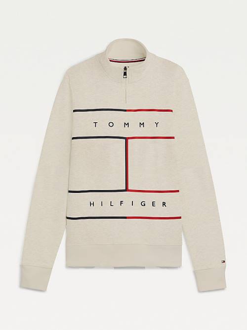 Muške Tommy Hilfiger Exclusive Mock Turtleneck Duksevi Bež | TH205AIL