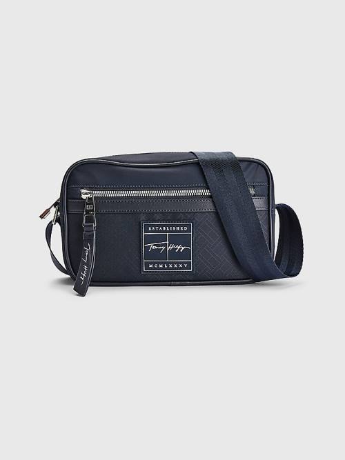 Muške Tommy Hilfiger Flag Jacquard Reporter Torbe Plava | TH086WDJ