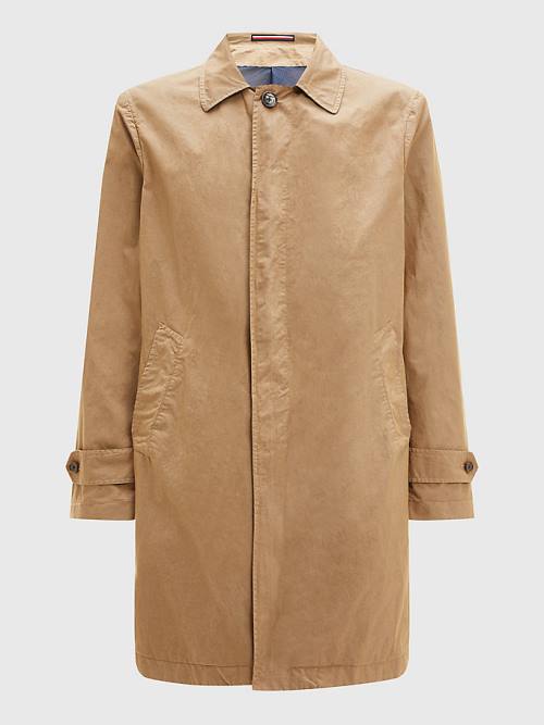 Muške Tommy Hilfiger Garment Dyed Packable Trench Coat Jakna Kaki | TH593INZ