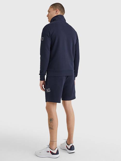 Muške Tommy Hilfiger Half-Zip Duksevi Plava | TH463KEN