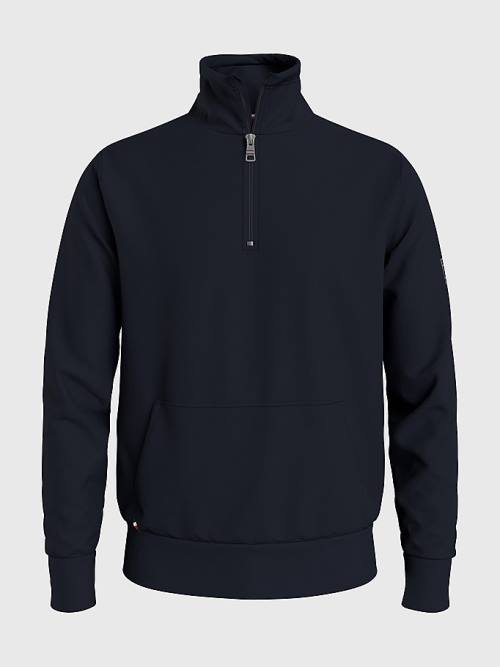 Muške Tommy Hilfiger Half-Zip Duksevi Plava | TH463KEN