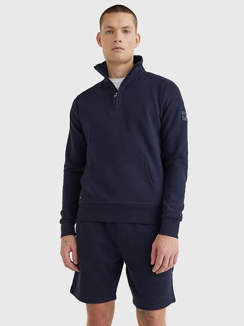 Muške Tommy Hilfiger Half-Zip Duksevi Plava | TH463KEN