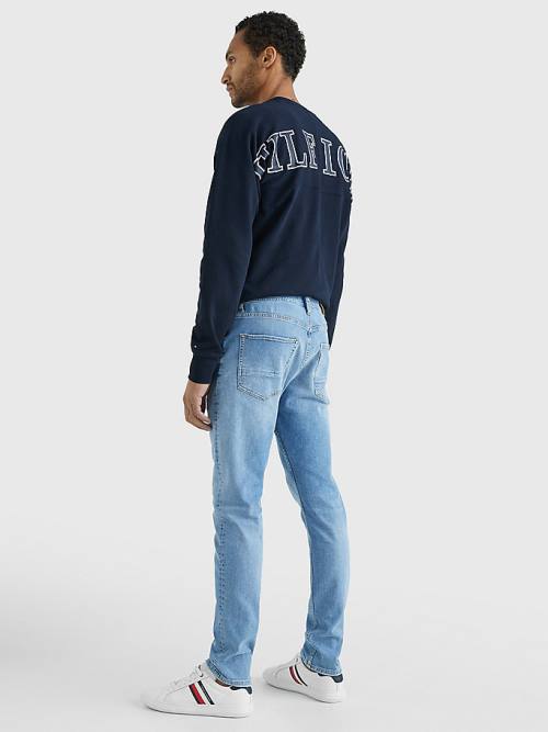 Muške Tommy Hilfiger Houston Tapered Hemp Farmerke Denim Plava | TH630OUR