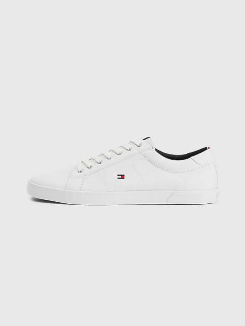 Muške Tommy Hilfiger Iconic Lace-Up Canvas Patike Bela | TH763TOV