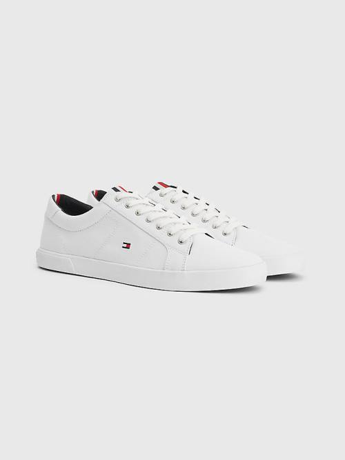 Muške Tommy Hilfiger Iconic Lace-Up Canvas Patike Bela | TH763TOV