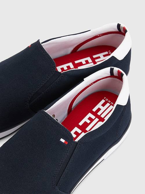 Muške Tommy Hilfiger Iconic Slip-On Canvas Patike Plava | TH356GFP