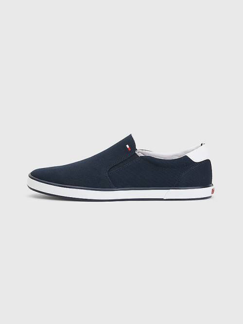 Muške Tommy Hilfiger Iconic Slip-On Canvas Patike Plava | TH356GFP