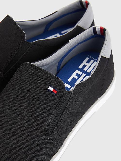 Muške Tommy Hilfiger Iconic Slip-On Canvas Patike Crna | TH817JAO