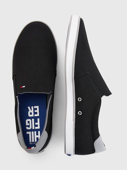 Muške Tommy Hilfiger Iconic Slip-On Canvas Patike Crna | TH817JAO