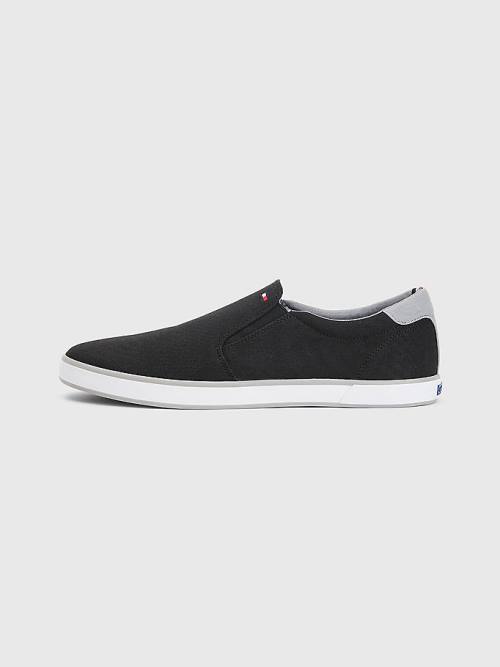 Muške Tommy Hilfiger Iconic Slip-On Canvas Patike Crna | TH817JAO