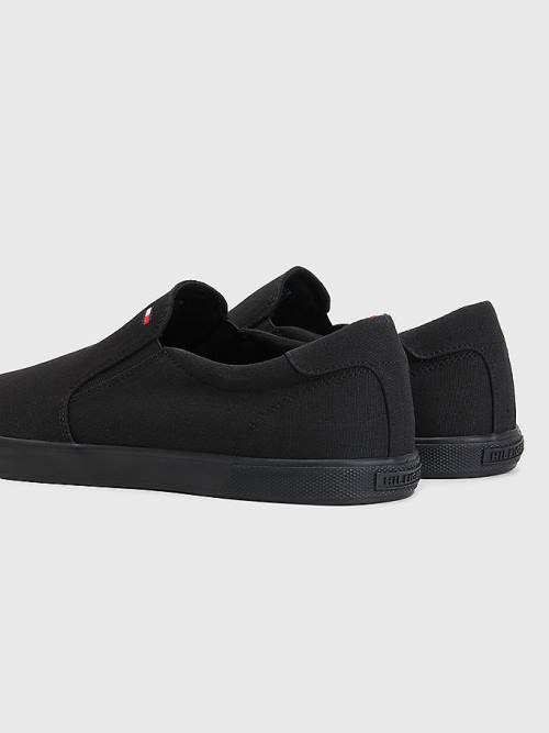 Muške Tommy Hilfiger Iconic Slip-On Canvas Patike Crna | TH901NEK