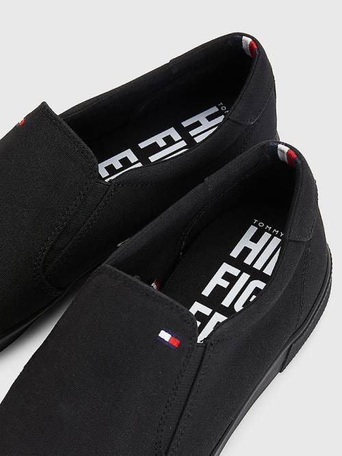 Muške Tommy Hilfiger Iconic Slip-On Canvas Patike Crna | TH901NEK