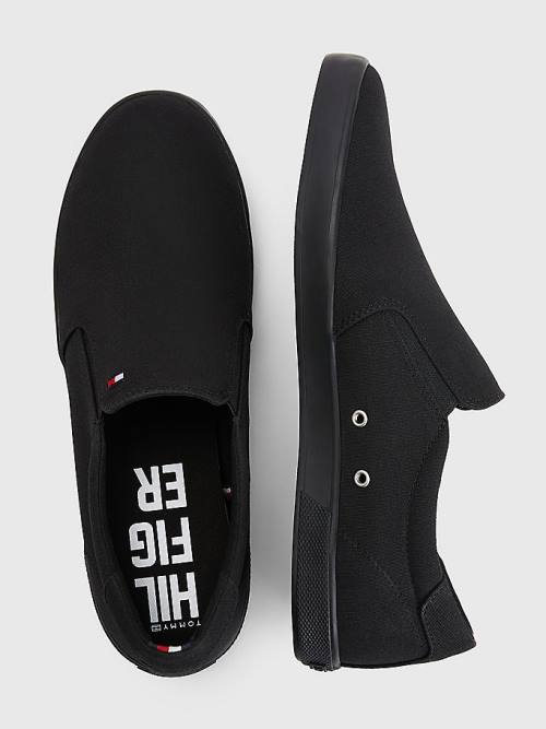 Muške Tommy Hilfiger Iconic Slip-On Canvas Patike Crna | TH901NEK