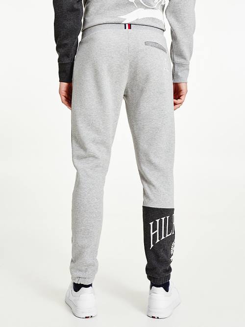 Muške Tommy Hilfiger Icons Colour-Blocked Crest Joggers Pantalone Siva | TH537GNF