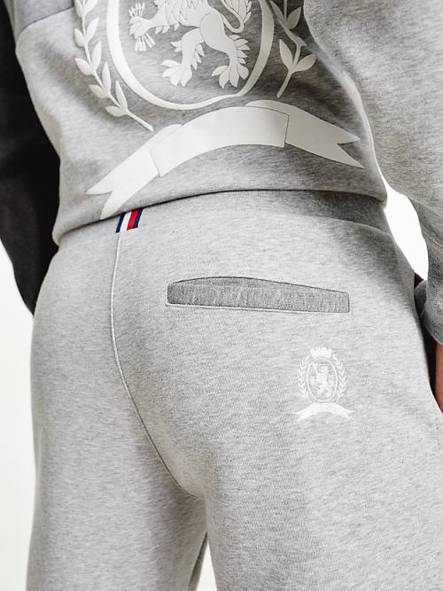 Muške Tommy Hilfiger Icons Colour-Blocked Crest Joggers Pantalone Siva | TH537GNF