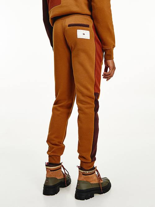 Muške Tommy Hilfiger Icons Colour-Blocked Joggers Pantalone Braon | TH689ZQE