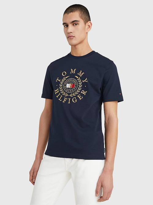 Muške Tommy Hilfiger Icons Embroidery Majice Plava | TH850OTJ