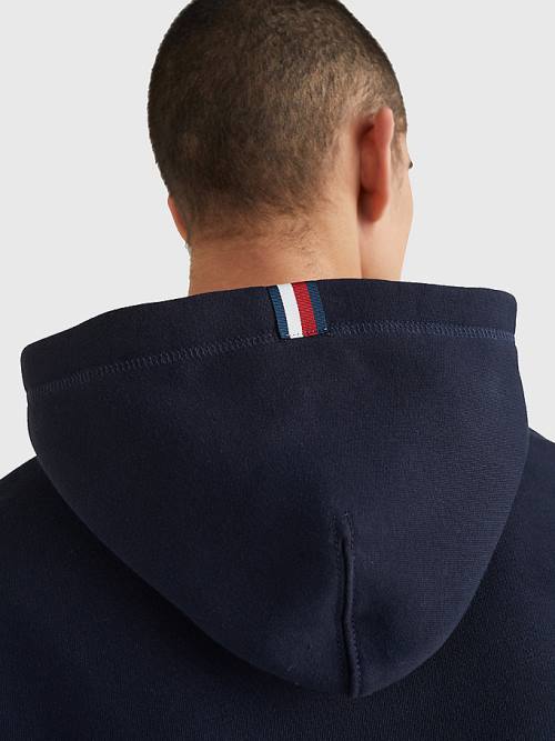 Muške Tommy Hilfiger Icons Logo Embroidery Relaxed Fit Duks Hoodie Plava | TH658YPA