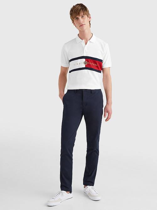 Muške Tommy Hilfiger Icons Logo Regular Fit Polo Majice Bela | TH751SXC