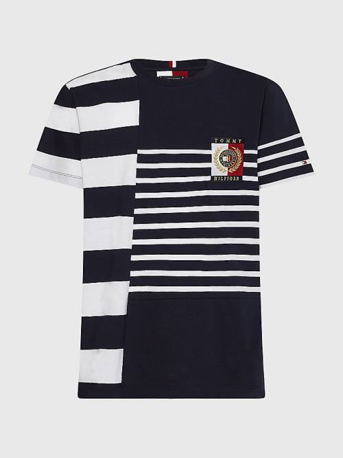 Muške Tommy Hilfiger Icons Mixed Stripe Majice Plava | TH815ONS