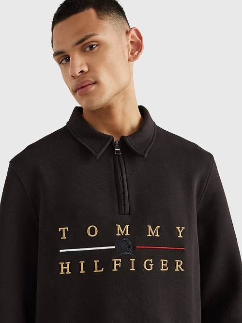 Muške Tommy Hilfiger Icons Mock Turtleneck Relaxed Fit Duksevi Crna | TH864PKC