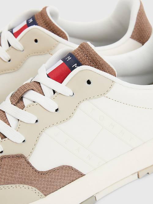 Muške Tommy Hilfiger Leather Cupsole Patike Bež | TH540CKM