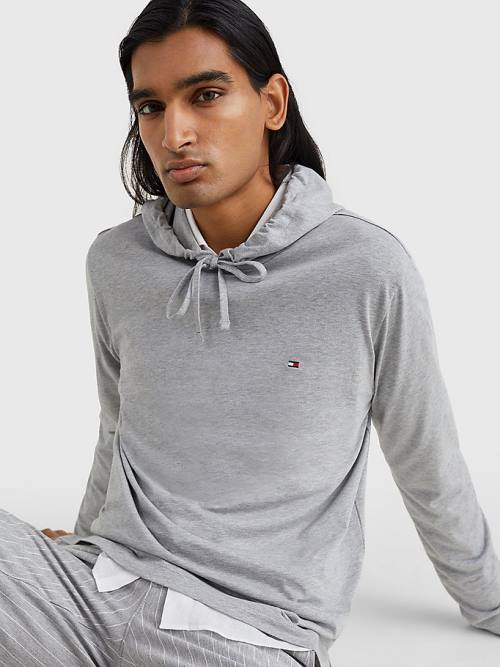 Muške Tommy Hilfiger Lightweight Duks Hoodie Siva | TH420MGJ