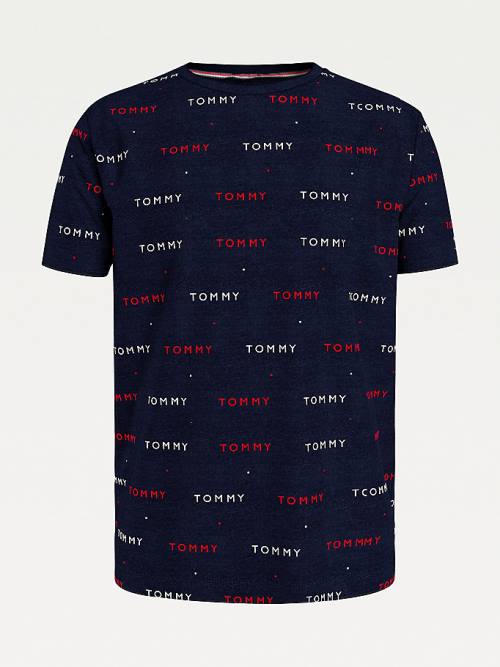 Muške Tommy Hilfiger Logo Embroidery Pidžama Plava | TH874FHX