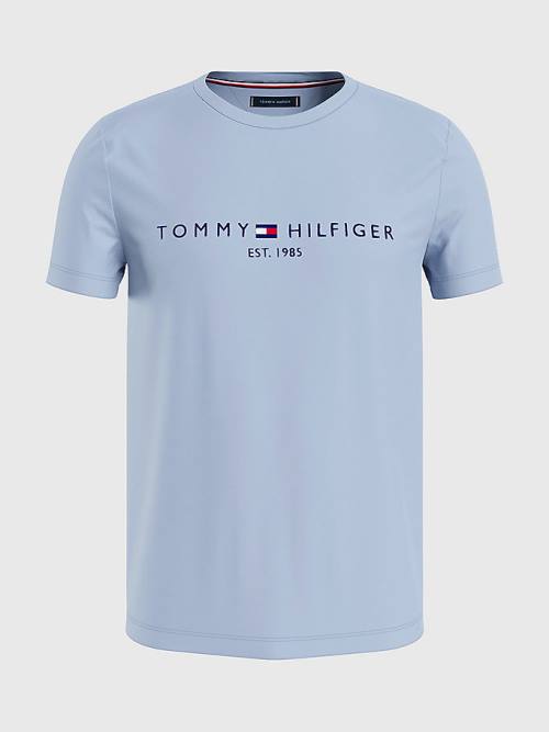 Muške Tommy Hilfiger Logo Majice Plava | TH178ODP