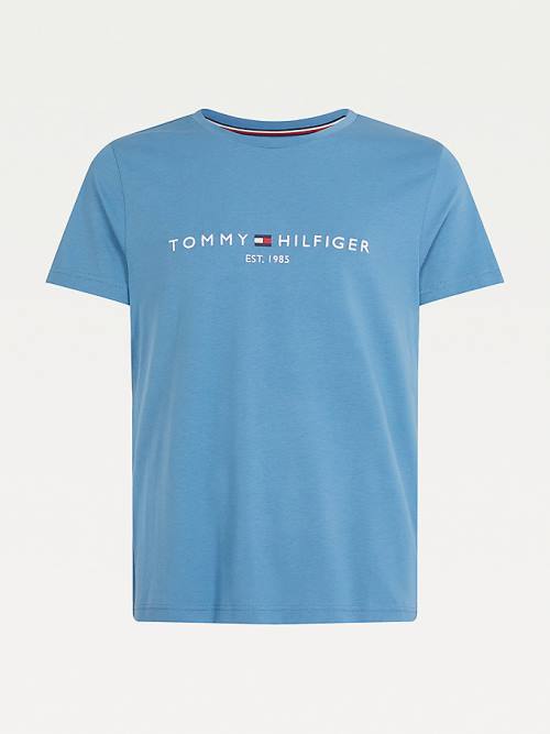 Muške Tommy Hilfiger Logo Majice Plava | TH430XIP