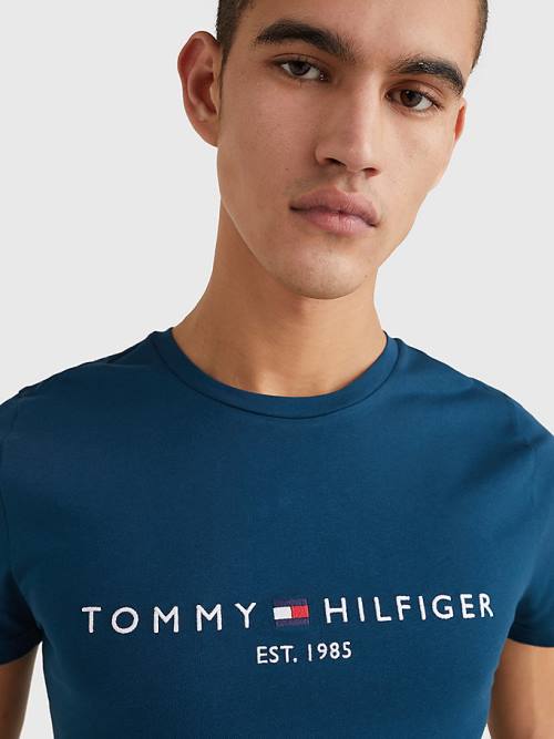 Muške Tommy Hilfiger Logo Majice Plava | TH691XOM