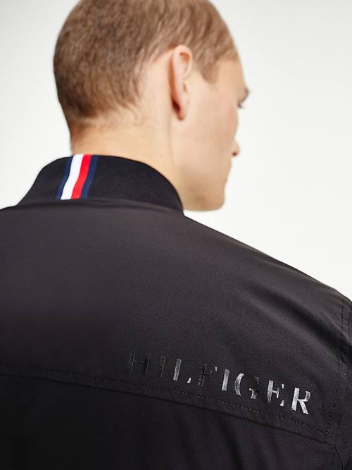 Muške Tommy Hilfiger Logo Patch Bomber Jakna Crna | TH712LWD