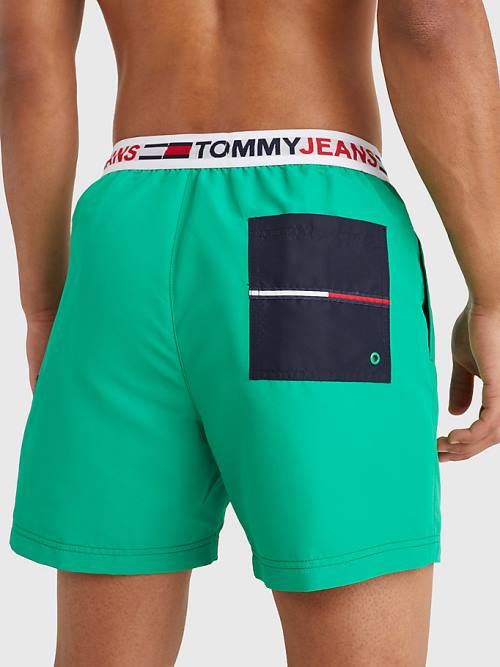 Muške Tommy Hilfiger Logo Waistband Mid Length Shorts Kupaći Kostimi Zeleno | TH631KCD