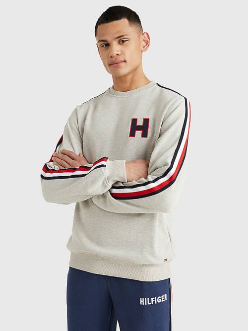 Muške Tommy Hilfiger Lounge Signature Tape Sweatshirt Pidžama Bež | TH104OZH